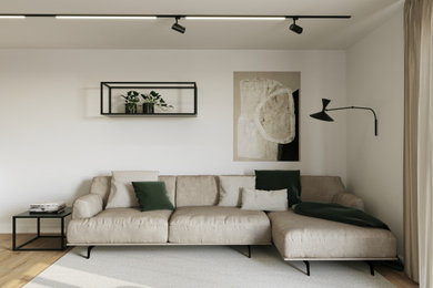Imagen de salón minimalista de tamaño medio