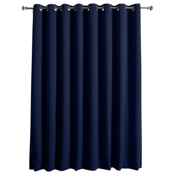 Thermal Blackout Curtain With Wide Grommet Top, Navy, 100"x96"