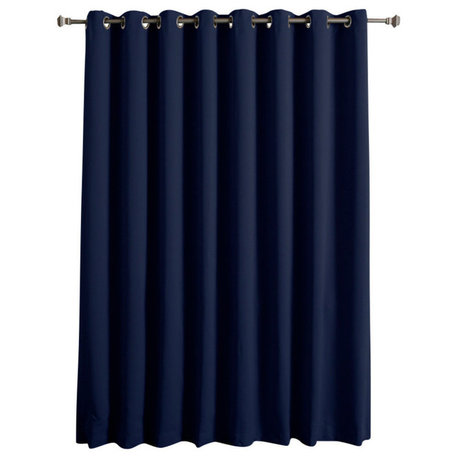 Thermal Blackout Curtain With Wide Grommet Top, Navy, 80"x96"