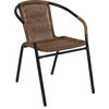 Medium Brown Rattan Indoor/Outdoor Restaurant Stack Chair