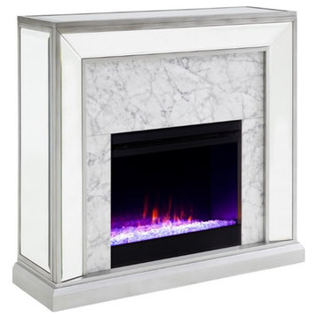 SEI Furniture Trandling Mirrored Color Changing Electric Fireplace