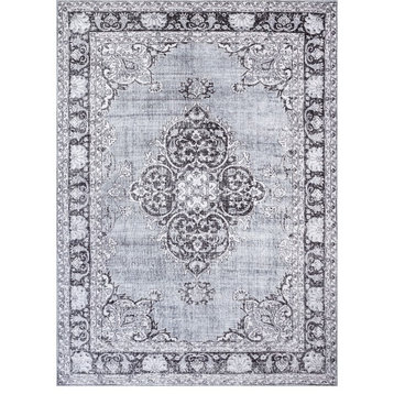 Well Woven Nile Tarifa Vintage Bohemian Medallion Gray Area Rug, 3'9" X 5'7"