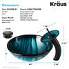 Kraus C-GV-399-19MM-10 Bathroom Combo - 17" Ladon Glass Vessel - Oil Rubbed