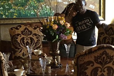 Example of an ornate dining room design in Atlanta