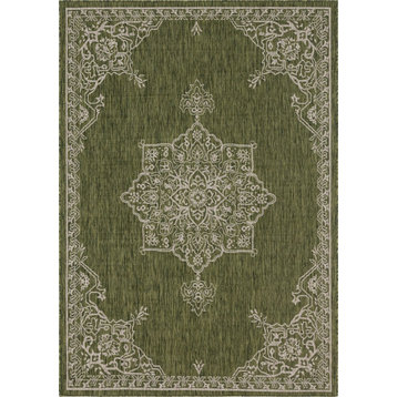 Indoor/Outdoor Nile 7'x10' Rectangle Forest Area Rug