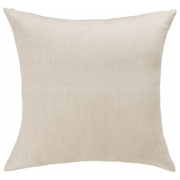20" X 20" Cream Linen Zippered Pillow