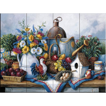 Tile Mural, Gardening Table by Barbara Felisky