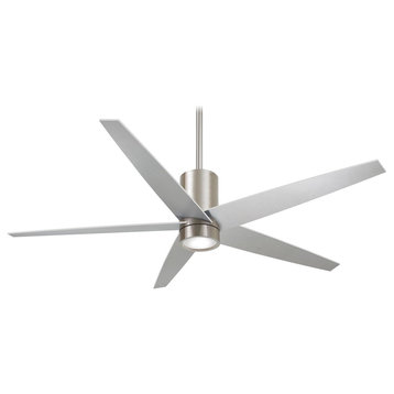 Minka Aire Symbio 56 in. LED Indoor Brushed Nickel Ceiling Fan with Remote