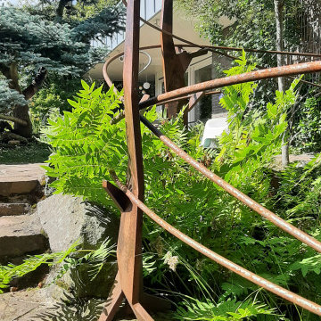 Gartengeländer aus Corten-Bäumen