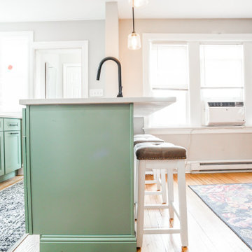 Calming Green Contemporary Kitchen