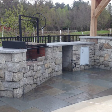 Outdoor Kitchen with Wood Grill