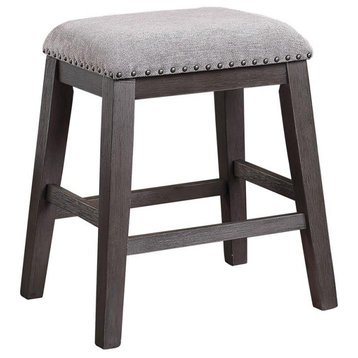 Pemberly Row Contemporary Wood Counter Height Stools in Gray (Set of 2)