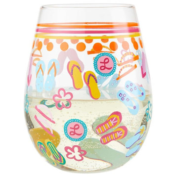 "Flip Flops" Stemless Wine Glass by Lolita