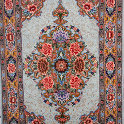 Silk and wool Persian Isfahan rug - Floor Rugs