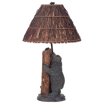 Bear 29" Height Resin Table Lamp, Brown