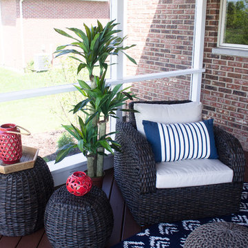 Stunning Sunroom with Yucca Palm and Wicker Woven Furniture