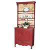 2 Door Cabinet Sideboard With 2-Shelf French Hutch, Wild Blueberry