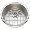 465 Circular Stainless Steel Bar Sink, Silver, 18.25x7.25