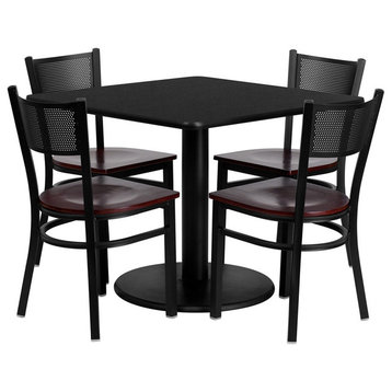 Flash Furniture 36'' Square Black Laminate Table Set
