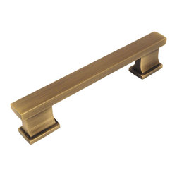 Cosmas - Cosmas 702-4BAB Brushed Antique Brass Contemporary Cabinet Pull, Set of 10 - Cabinet And Drawer Handle Pulls