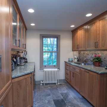 Custom Transitional Pantry Remodel | Natural Wood Cabinetry & Beverage Bar