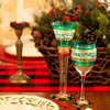 Christmas Garland Hollow Flute Glasses, Set of 2