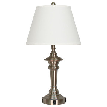 Fangio Lighting 27.88" Metal Tech Table Lamp With USB Outlet