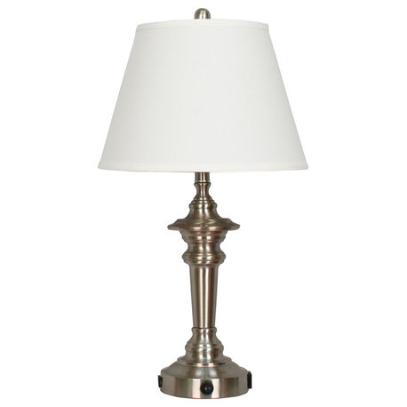 Fangio Lighting 27.88" Metal Tech Table Lamp With USB Outlet