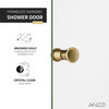 ANZZI Romance 72-in. x 33.5-in. Frameless Swinging Shower Door, Brushed Gold