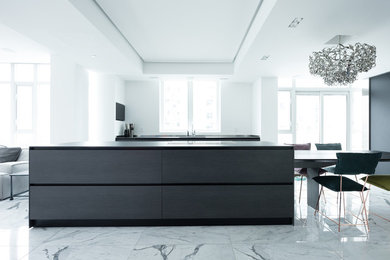 Example of a minimalist kitchen design in Vancouver