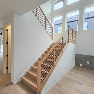 Project #108 | Red Oak Staircase in Light-Filled Space