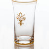 Fleur-de-Lis Glasses With Gold Trim, Set of 4, Clear
