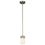 EGLO - Ciara Springs 1-Light Mini Pendant - The Ciara Springs Mini Pendant Light by Eglo has a simple, versatile look that will work wonderfully in any space you need to bring in added light. This elegant mini pendant light is accompanied by a frosted glass shade that hangs delicately from a brushed nickel metal rod for a clean, contemporary design.