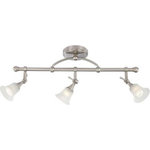 Nuvo Lighting - Nuvo Lighting 60/4154 Surrey - Three Light Fixed Track Bar - Shade Included.Surrey Three Light Fixed Track Bar Brushed Nickel Frosted Glass *UL Approved: YES *Energy Star Qualified: n/a  *ADA Certified: n/a  *Number of Lights: Lamp: 3-*Wattage:50w MR16 bulb(s) *Bulb Included:Yes *Bulb Type:MR16 *Finish Type:Brushed Nickel