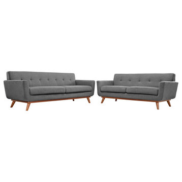 Giselle Expectation Gray Loveseat And Sofa, 2-Piece Set