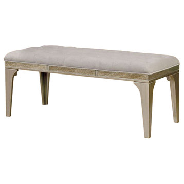 Wooden Bench With Comfy Cushioned Seat Gray