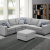 Sonoma 6Pc Modular Sectional Sofa Ottoman, Light Gray Linen