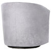 Bowery Hill Transitional Microfiber Swivel Accent Chair in Gray