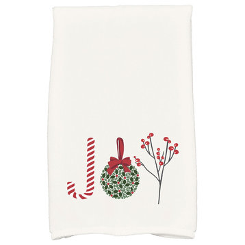 Oh Joy!, Word Print Hand Towel, White, 18 x 30"