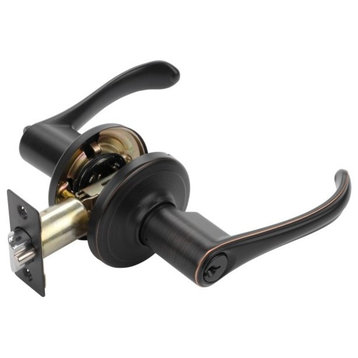 Dynasty Hardware Vail Lever Keyed Entry Set, Aged Oil Rubbed Bronze