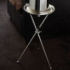 Luxe Silver Tripod Wine Steward Table Side Holder, Nickel Bar Accent Round