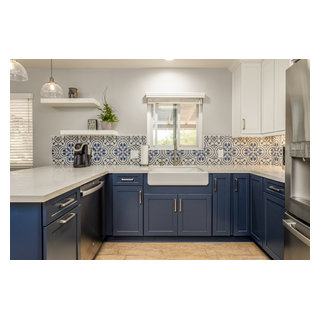 Escondido Kitchen remodel with apron sink - Beach Style - Kitchen - San ...