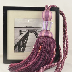 7 Colors QYM25 Polyester and Acrylic Curtain Tassel Tie Backs in Purple Color - Window Treatment Accessories