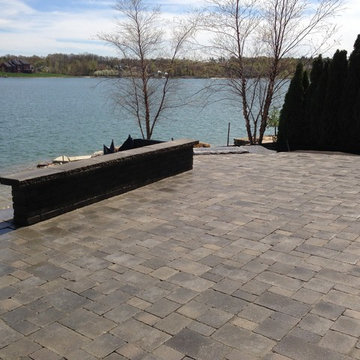 Custom Brick Paver Patio with Custom Brick Paver Knee Walls
