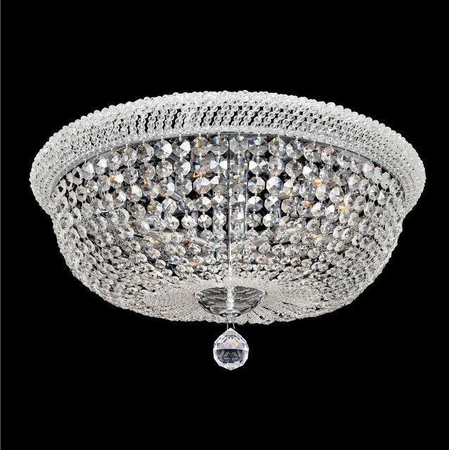 Napoli Eight Light Flush Mount Chrome Firenze Clear Crystal Napoli Eight Light Flush Mount Chrome Firenze Clear Crystal