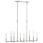 Visual Comfort Studio Collection - Bayview Linear Chandelier, Polished Nickel - Bayview eight light billiard island chandelier in polished nickel enhances the beauty of your home with ample light and style to match today's trends.