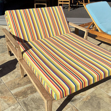 Sunbrella Striped Double Chaise Lounge Cushion
