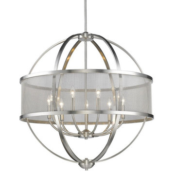 9 Light Chandelier in Durable style - 35 Inches high by 31 Inches wide-Pewter