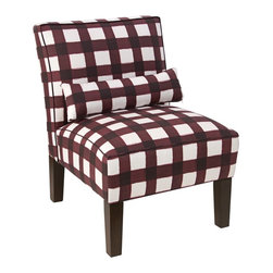 Universal Lighting and Decor - Metropol Buffalo Square Holiday Red Slipper Chair - Bar Stools And Counter Stools