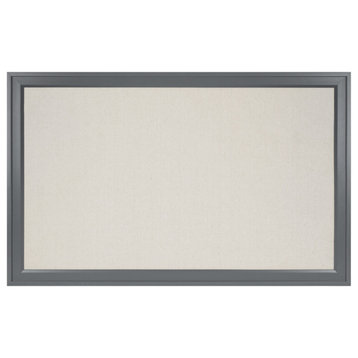 Bosc Framed Linen Fabric Pinboard, Gray 27.5x43.5